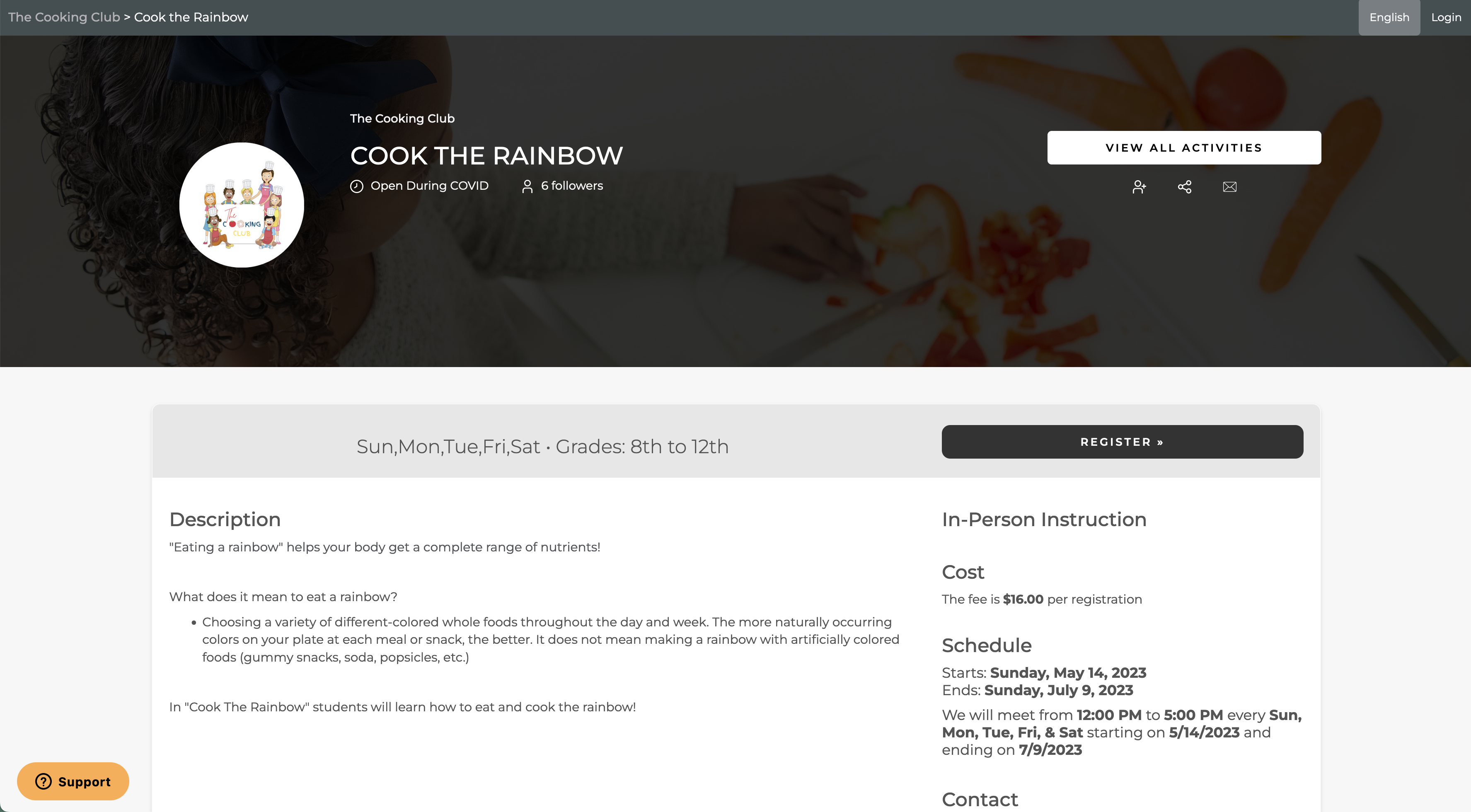 AfterSchool HQ Cook the Rainbow sample activity